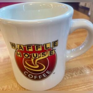 White vintage style Waffle House coffee mug ceramic $7